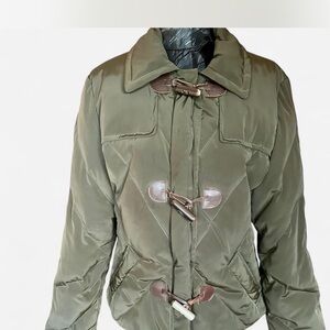 Cinzia Rocca Icons Khaki Toggle Women's Puffer Jacket